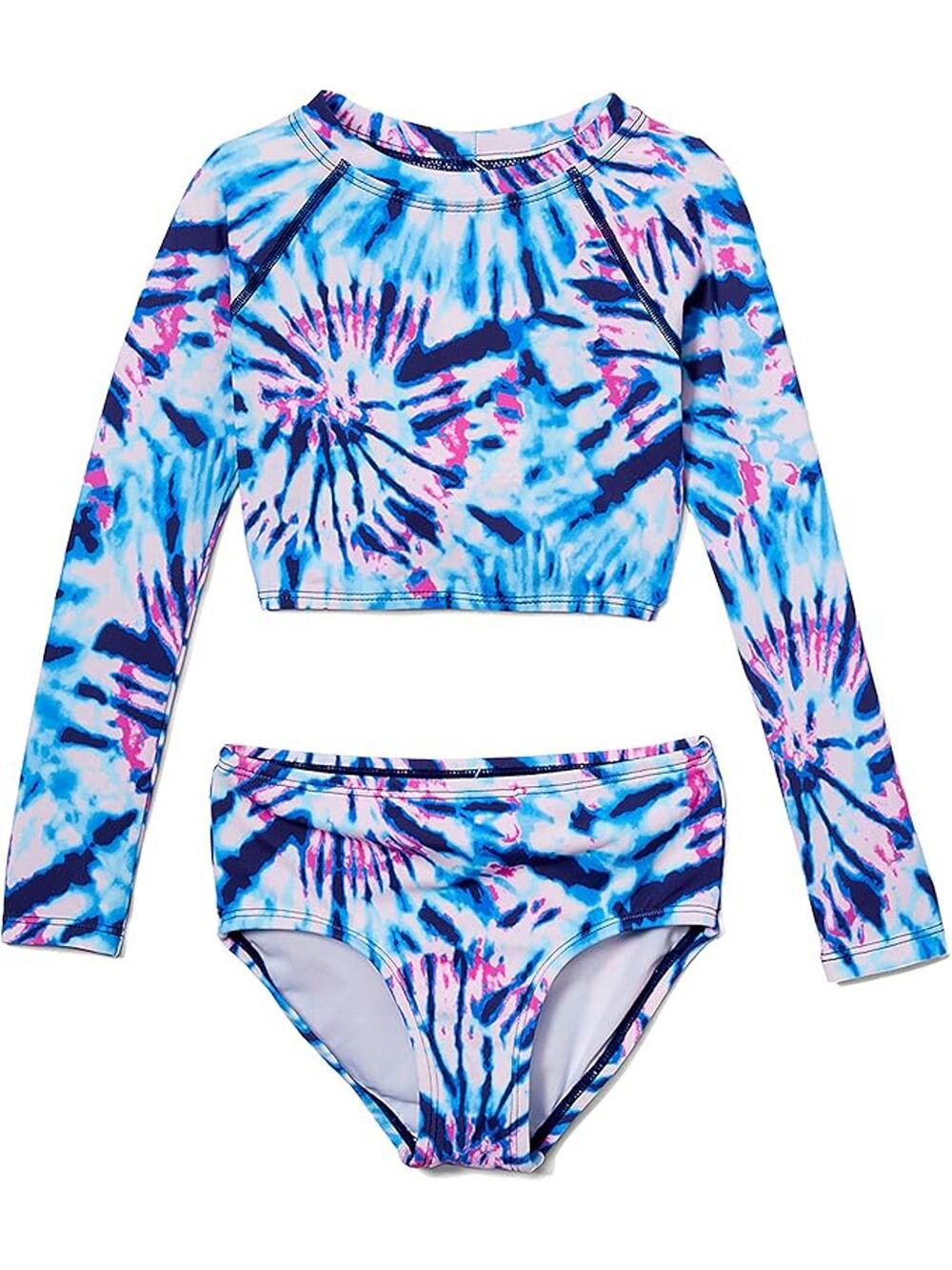 Kanu Surf Girls' 8 Blue Rashguard Long Sleeve Two Piece Swim Set O13-19